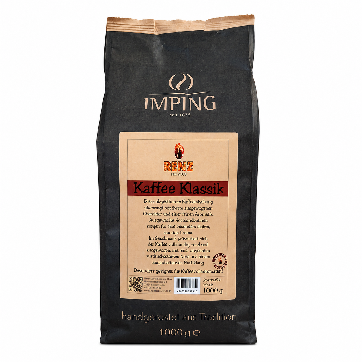 Renz Kaffee Klassik Bohnen 1000g
