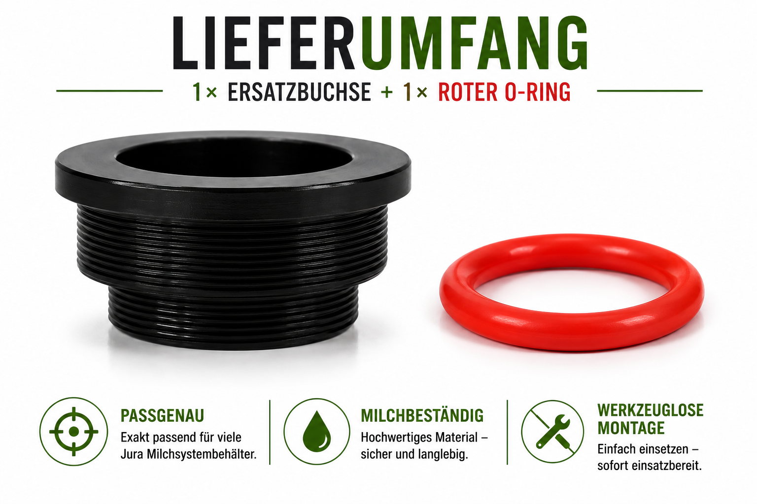 JOTACA Ersatzbuchse inkl. O-Ring passend für Jura Milchsystem-Reinigungsbehälter