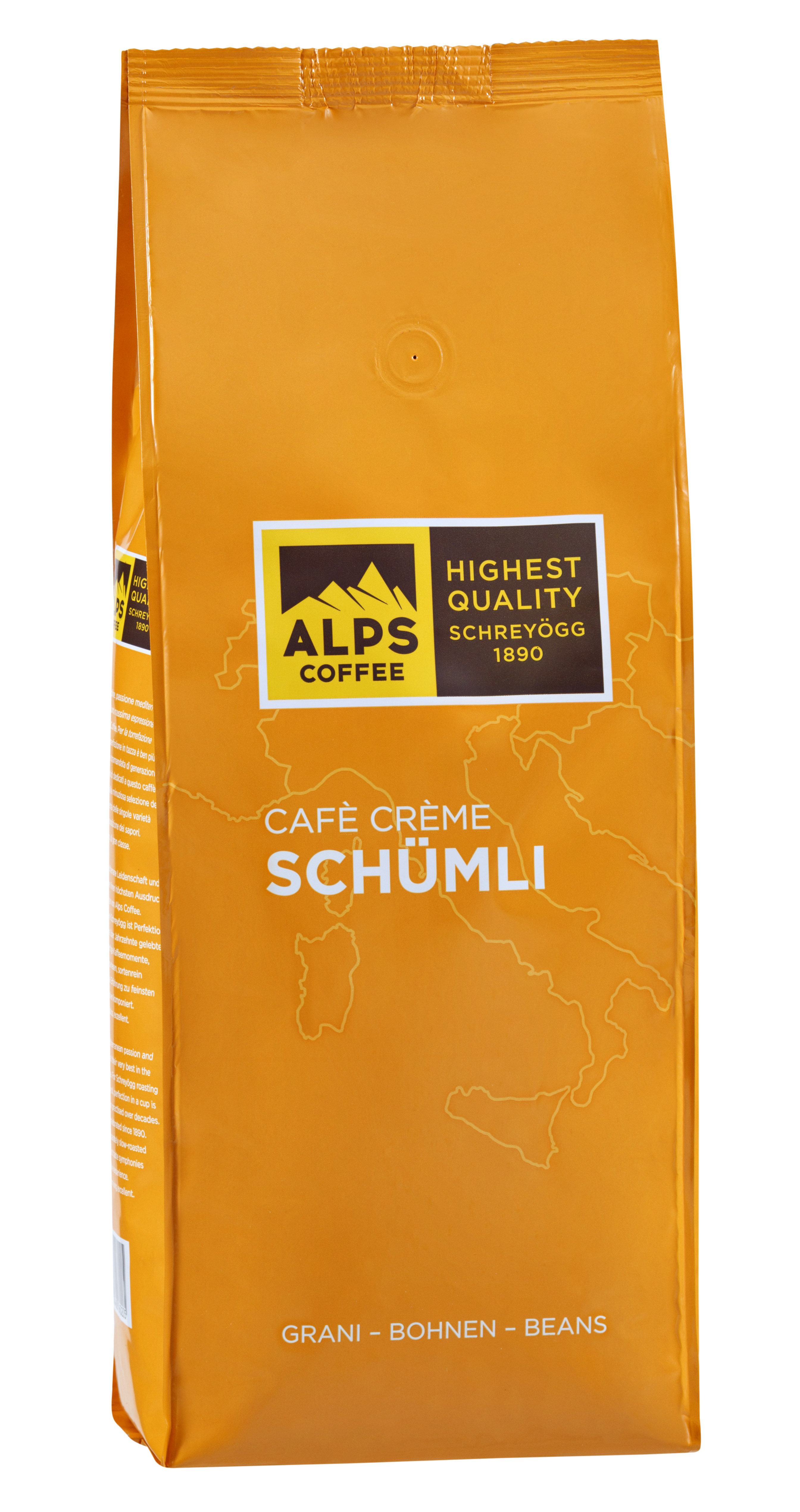 ALPS Coffee - Schreyögg Schümli Cafe Creme Espresso Kaffee 1000 Gramm Bohnen