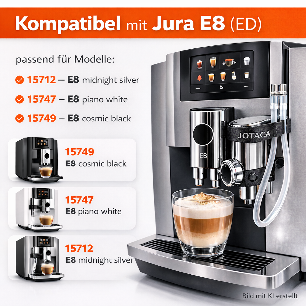 Duo Milchschlauch Halter Befestigung kompatibel mit Jura E8 (ED) ab Baujahr 2026