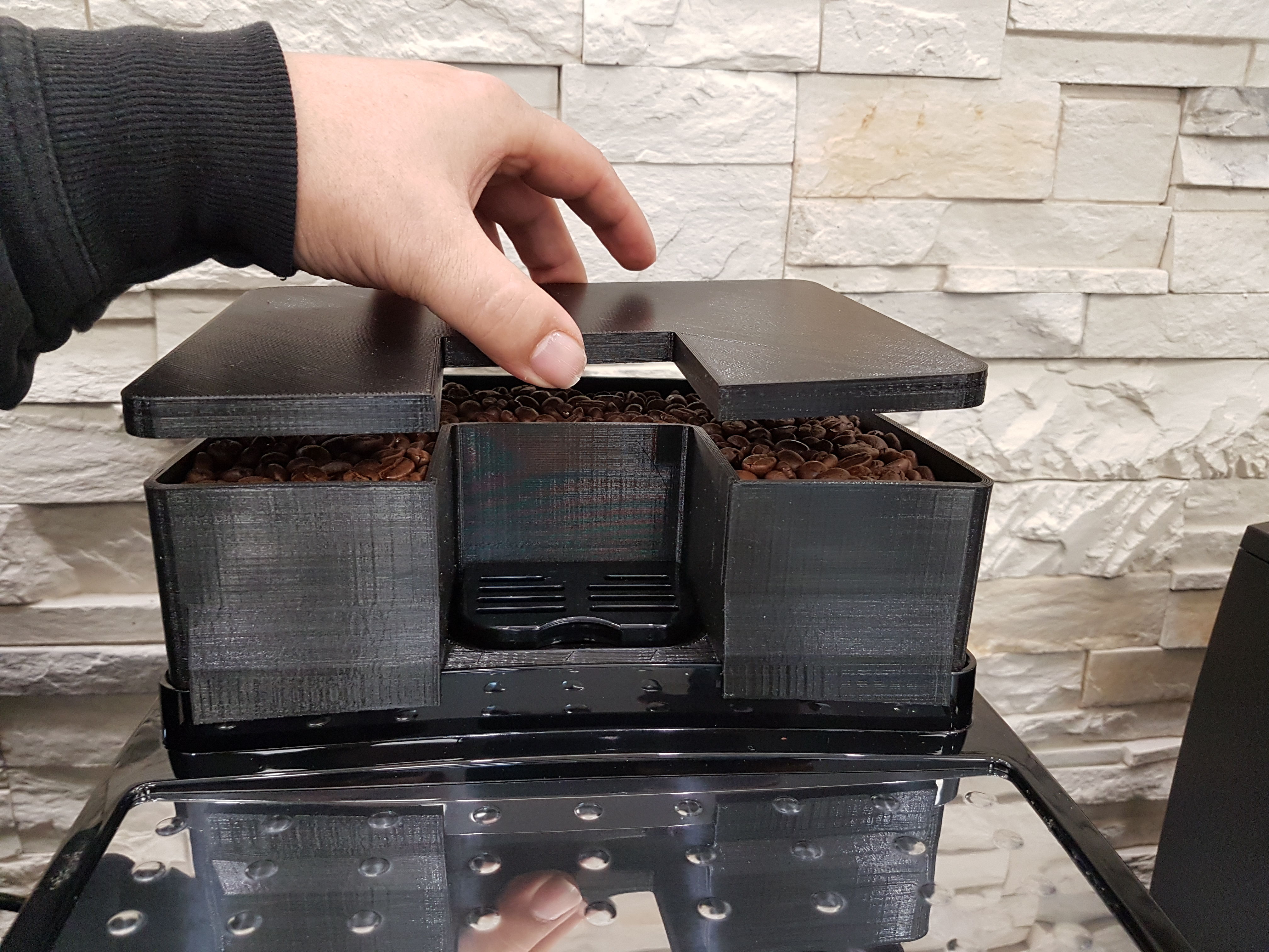 Bohnenbehälter Erweiterung für 400 gr mehr Bohnenkapazität passend für DeLonghi Magnifica S Kaffeeevollautomaten