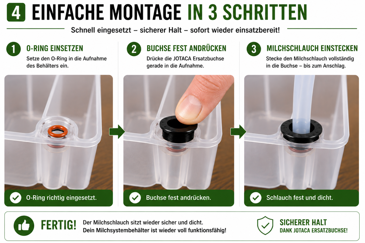 JOTACA Ersatzbuchse inkl. O-Ring passend für Jura Milchsystem-Reinigungsbehälter
