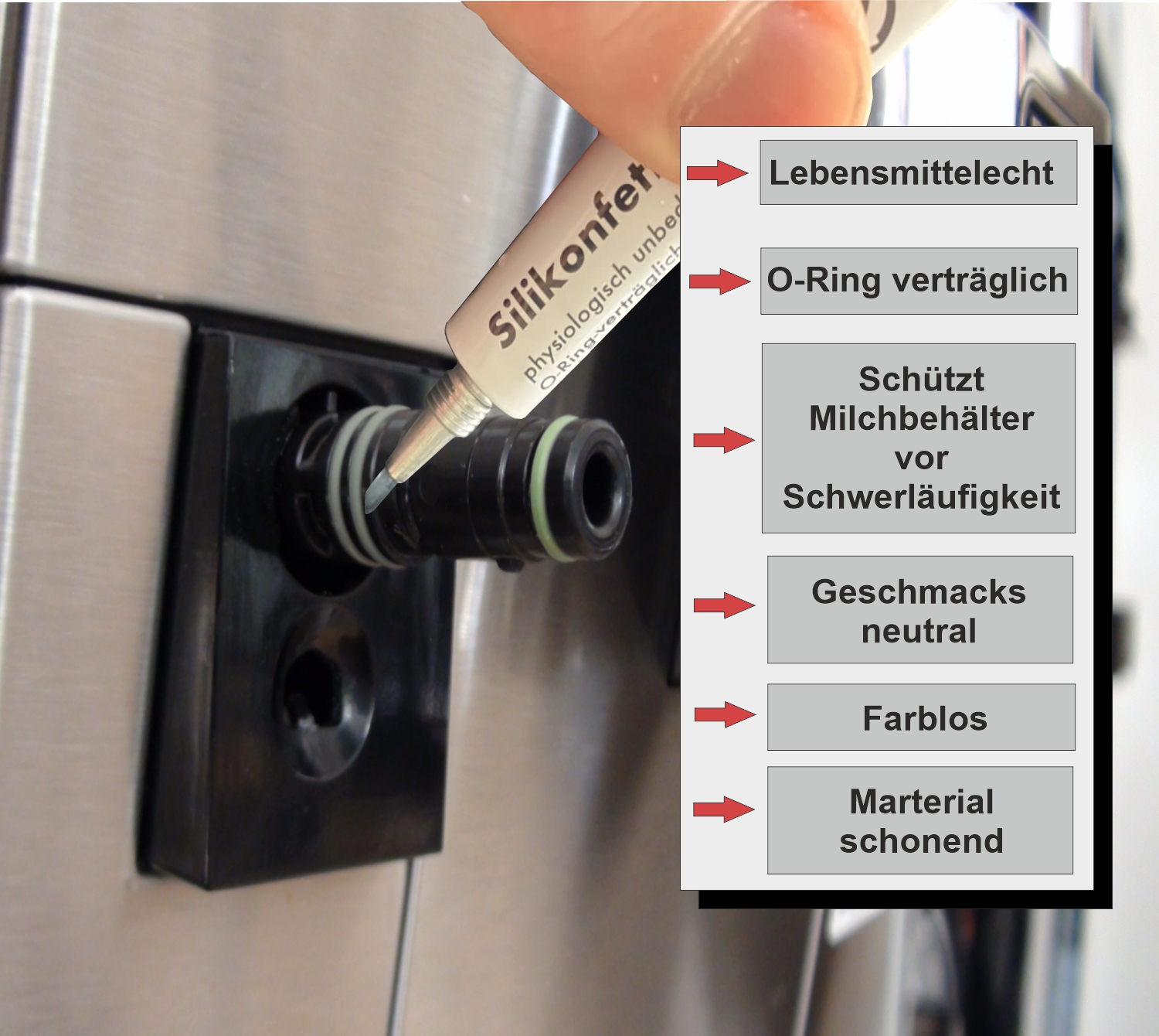 Silikonfett für Kaffeevollautomaten 3 Tuben à 6g Lebensmittelecht für Brühgruppe Dichtung O-Ring